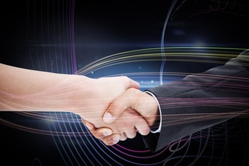 Aufkleber - Composite image of close up of a handshake