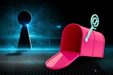 Aufkleber - Composite image of red email post box