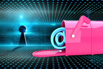 Poster - Composite image of red email post box