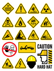 Warning symbols set