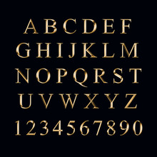 Gold Alphabet With Numbers