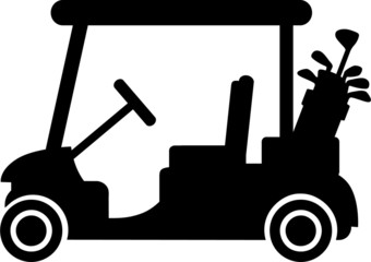 Canvas Print - Golf Cart with Clubs