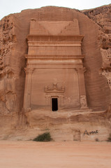 Wall Mural - Nabatean tomb in Madaîn Saleh archeological site, Saudi Arabia