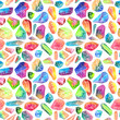© Jane Lane - Colorful watercolor gem pattern, beautiful crystal pattern