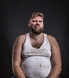 © Nomad_Soul - Fat man with beard in dirty shirt
