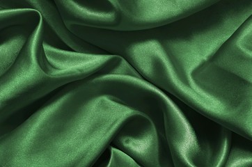 Texture green satin, silk background