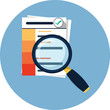 Document with Magnifying Glass Flat icon