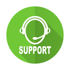 Aufkleber - support green flat icon