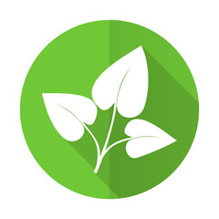 Fototapete - leaf green flat icon nature sign