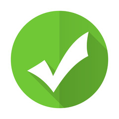 Fototapete - accept green flat icon check sign