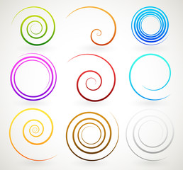 Poster - Colorful spirals, twirls