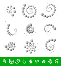 Circular Elements. Dotted Motifs With Different Rotation Effects