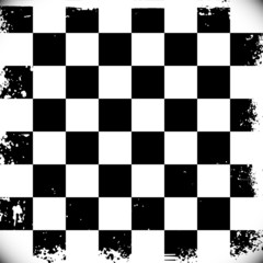 Fototapete - Checkered background with grungy edges