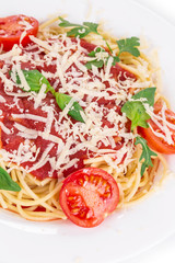 Sticker - Pasta with tomato sauce and basil.