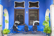 Old Rickshaw Tricycle Near Blue Mansion, Penang