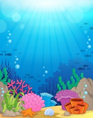 Wall Mural - Ocean underwater theme background 3