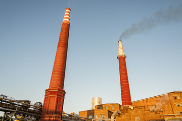 Red bricks chimney