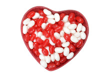 Valentines Jelly Bean In Heart Bowl