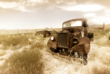 Old Rusty Car By Historic Route 66