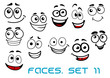 Funny happy faces cartoon characters