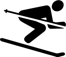 Wall Mural - Ski Downhill Pictogram