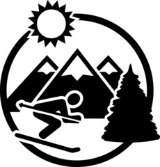 Sticker - Ski Mountains Badge