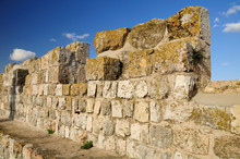 Part Of Jerusalem Old City Wall With The Embrasures.