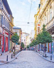 Canvas Print - The hilly street, Istanbul, Turkey