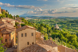 Fototapeta Na drzwi - Landscape of the Tuscany seen from the walls of Montepulciano, I