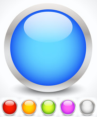 Poster - Glossy Colorful Circles with Metallic Frame