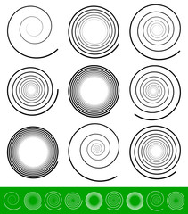 Leinwandbilder - Vector Spiral Set