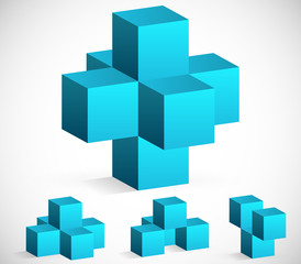 Poster - 3d Cube Emblems or Icons