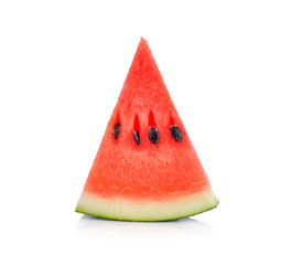 Wall Mural - Sliced ripe watermelon isolated on white background