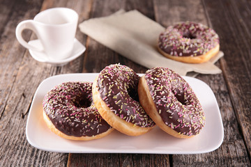 Wall Mural - donuts and coffee cup