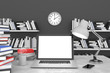 © Natalia Merzlyakova - 3D illustration laptop and books, Workspace