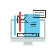 Aufkleber - Designer equipment flat line icon concept