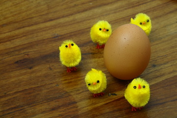  Easter egg and yellow chicks