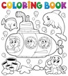 Coloring book submarine theme 1