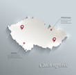 Czech map blue white card paper 3D vector infographics vector
