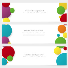 Wall Mural - set of abstract template banner with color circles