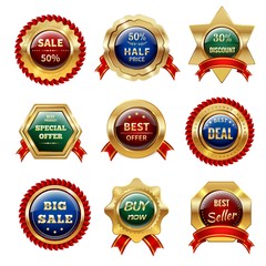 Sticker - Golden Sale Labels