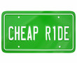 Cheap Ride Car Vehicle License Plate Lowest Price Economical Aut