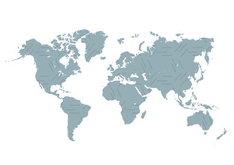  world map in flat style Vector illustration