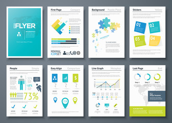 Aufkleber - Infographic flyer templates and business vector elements