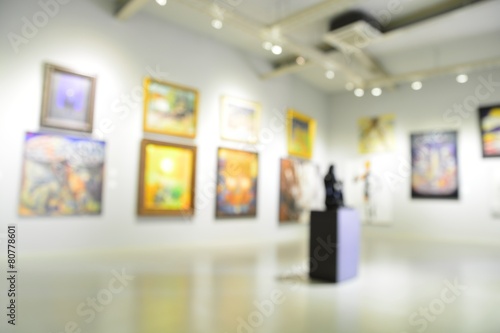 Fotografie, Obraz Blur or Defocus abstract image of the lobby of a modern art cent