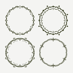 Wall Mural - Set of 4 round vector frames