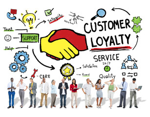 Wall Mural - Customer Loyalty Service Support Care Trust Casual Concept
