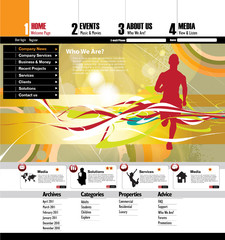 Wall Mural - Website template. Easy editable vector