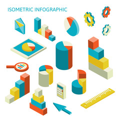 Wall Mural - isometric business finance analytics, chart graphic