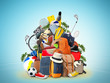 © Zarya Maxim - Vacation and travel, a huge pile of things for the holiday